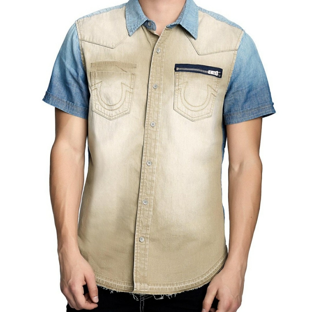 True Religion Denim Shirt (Men's Size: L)
